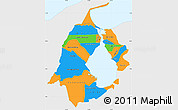 Political Simple Map of Zulia, single color outside