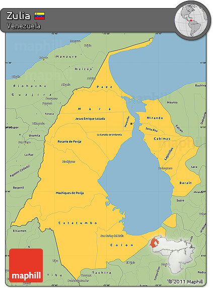 Savanna Style Simple Map of Zulia