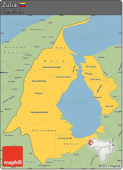 Savanna Style Simple Map of Zulia