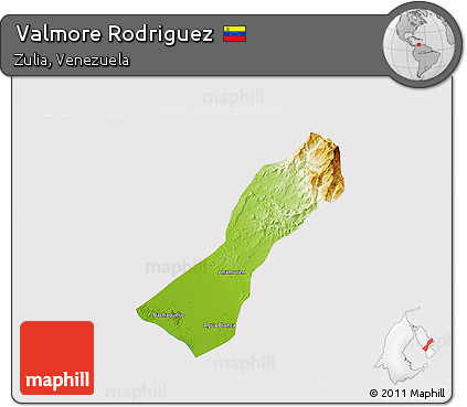 Physical 3D Map of Valmore Rodriguez, cropped outside