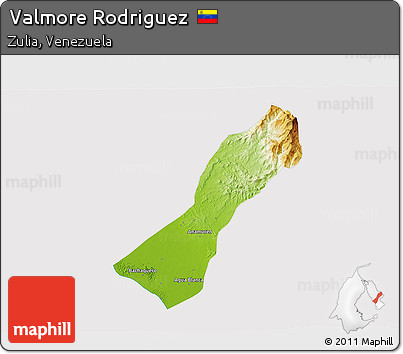 Physical 3D Map of Valmore Rodriguez, cropped outside