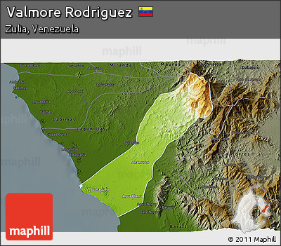 Physical 3D Map of Valmore Rodriguez, darken