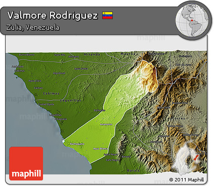 Physical 3D Map of Valmore Rodriguez, darken
