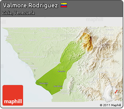Physical 3D Map of Valmore Rodriguez, lighten