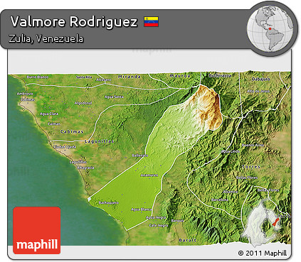 Physical 3D Map of Valmore Rodriguez, satellite outside