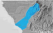 Political 3D Map of Valmore Rodriguez, desaturated