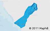 Political 3D Map of Valmore Rodriguez, single color outside