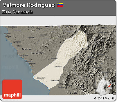 Shaded Relief 3D Map of Valmore Rodriguez, darken