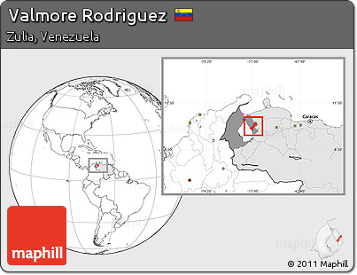 Blank Location Map of Valmore Rodriguez, highlighted country, highlighted parent region