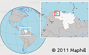 Gray Location Map of Valmore Rodriguez, highlighted country, within the entire country