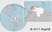 Gray Location Map of Valmore Rodriguez, highlighted country, highlighted parent region, within the entire country, hill shading