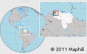 Gray Location Map of Valmore Rodriguez, highlighted country, highlighted parent region, within the entire country