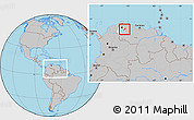 Gray Location Map of Valmore Rodriguez, highlighted parent region, within the entire country