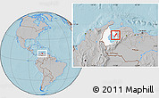 Gray Location Map of Valmore Rodriguez, highlighted parent region, hill shading