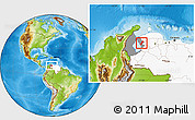 Physical Location Map of Valmore Rodriguez, highlighted country, highlighted parent region