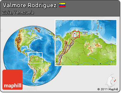 Physical Location Map of Valmore Rodriguez, highlighted parent region, within the entire country