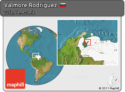 Satellite Location Map of Valmore Rodriguez, highlighted country