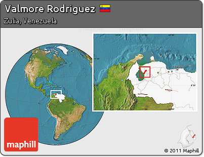 Satellite Location Map of Valmore Rodriguez, highlighted country