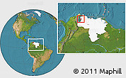 Satellite Location Map of Valmore Rodriguez, highlighted country, highlighted parent region, within the entire country