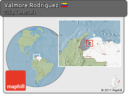 Savanna Style Location Map of Valmore Rodriguez, highlighted country, highlighted parent region, hill shading