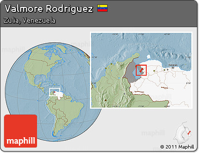 Savanna Style Location Map of Valmore Rodriguez, highlighted country, highlighted parent region, hill shading