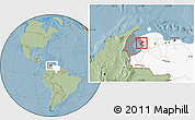 Savanna Style Location Map of Valmore Rodriguez, highlighted country, highlighted parent region, hill shading