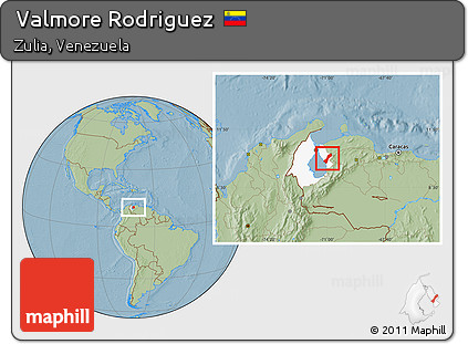 Savanna Style Location Map of Valmore Rodriguez, highlighted parent region, hill shading