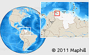 Shaded Relief Location Map of Valmore Rodriguez, highlighted country, within the entire country