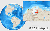 Shaded Relief Location Map of Valmore Rodriguez, highlighted parent region