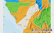 Shaded Relief Map of Valmore Rodriguez, political outside