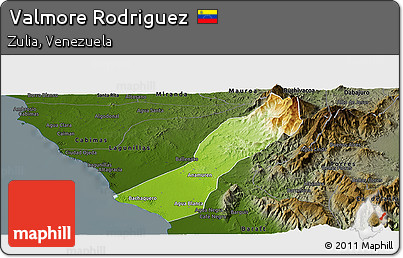 Physical Panoramic Map of Valmore Rodriguez, darken
