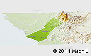 Physical Panoramic Map of Valmore Rodriguez, lighten