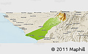 Physical Panoramic Map of Valmore Rodriguez, shaded relief outside