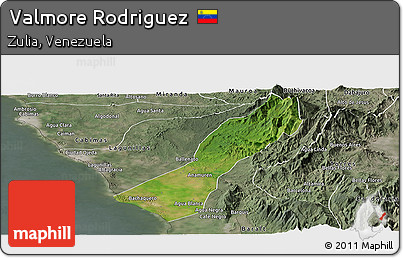 Satellite Panoramic Map of Valmore Rodriguez, semi-desaturated