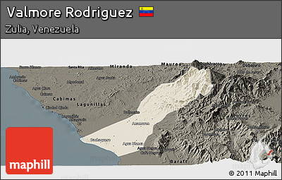 Shaded Relief Panoramic Map of Valmore Rodriguez, darken
