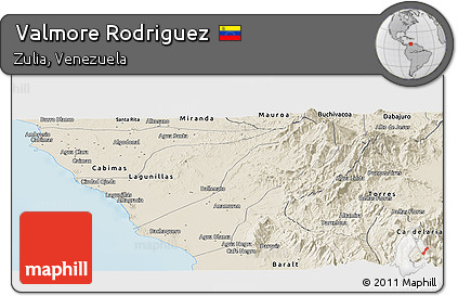 Shaded Relief Panoramic Map of Valmore Rodriguez