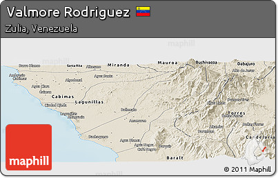 Shaded Relief Panoramic Map of Valmore Rodriguez