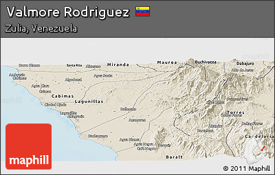 Shaded Relief Panoramic Map of Valmore Rodriguez