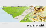 Shaded Relief Panoramic Map of Valmore Rodriguez, physical outside