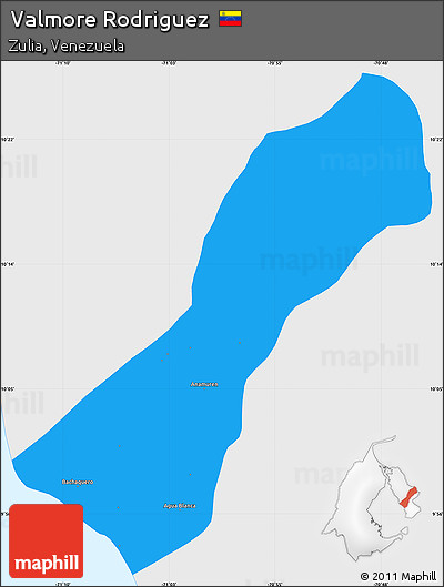 Political Simple Map of Valmore Rodriguez, single color outside