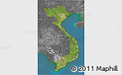 Satellite 3D Map of Vietnam, desaturated, land only