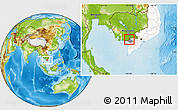 Physical Location Map of Chau Doc, highlighted country, highlighted parent region