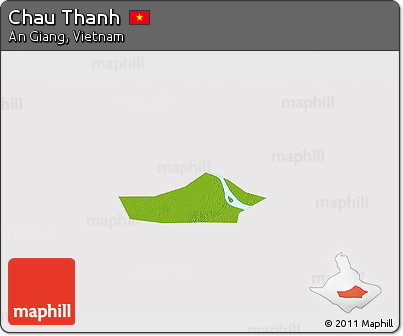 Physical 3D Map of Chau Thanh, cropped outside