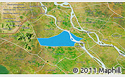 Political 3D Map of Chau Thanh, satellite outside