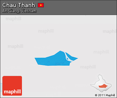 Political 3D Map of Chau Thanh, single color outside
