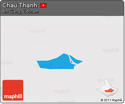 Political 3D Map of Chau Thanh, single color outside