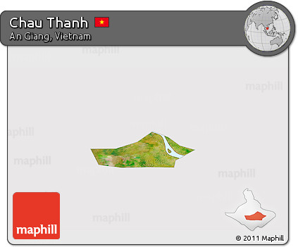 Satellite 3D Map of Chau Thanh, cropped outside
