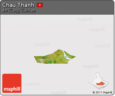 Satellite 3D Map of Chau Thanh, cropped outside