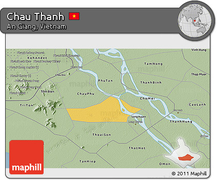 Savanna Style 3D Map of Chau Thanh