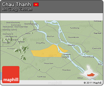 Savanna Style 3D Map of Chau Thanh